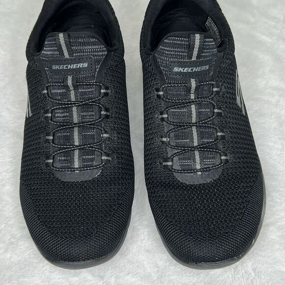 Skechers black slip on walking sneaker shoes - Picture 2 of 10